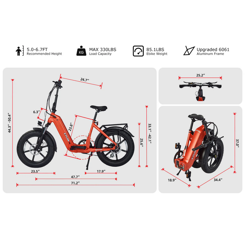 Electric Bike E-Joe E-Flow Dimensions