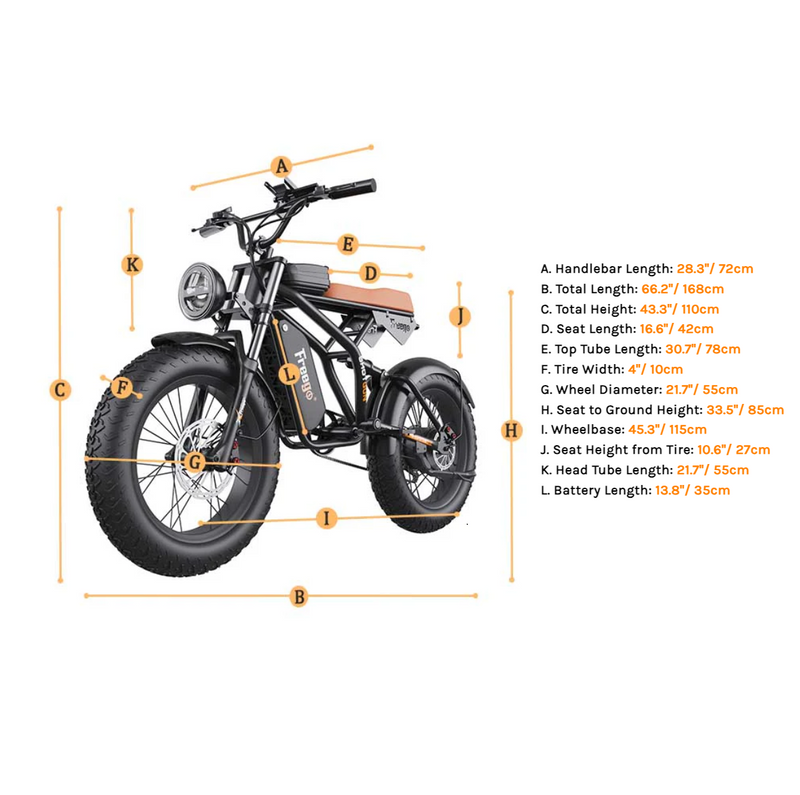 Electric Bike Freego F1 Dimensions