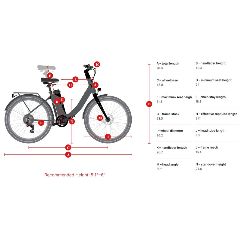 Electric Bike Himiway A3 Dimensions