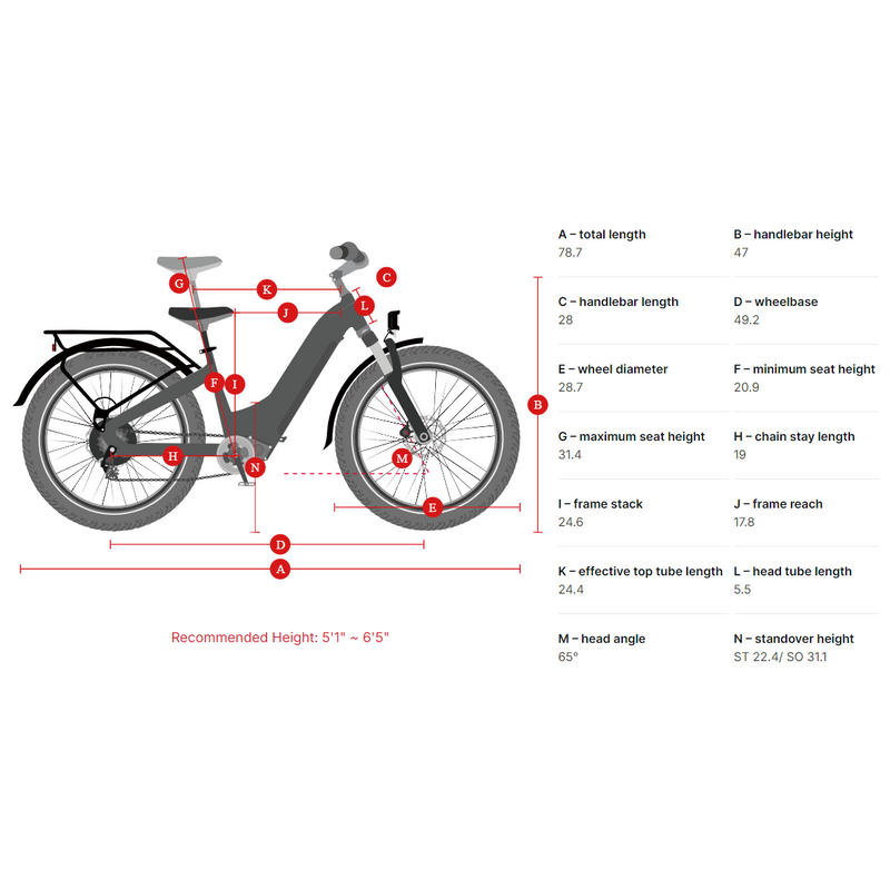 Electric Bike Himiway D5ZebraST Dimensions