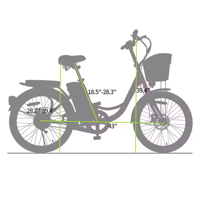 Electric Bike Nakto Elegance 2 Dimensions