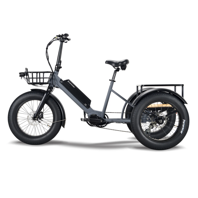 Surface 604 500W 48V Trio Mid Drive Folding Step-Thru Fat Tire Trike Electric Bike