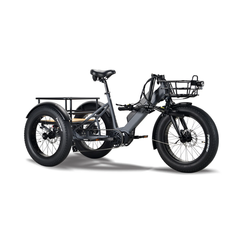 Surface 604 500W 48V Trio Mid Drive Folding Step-Thru Fat Tire Trike Electric Bike