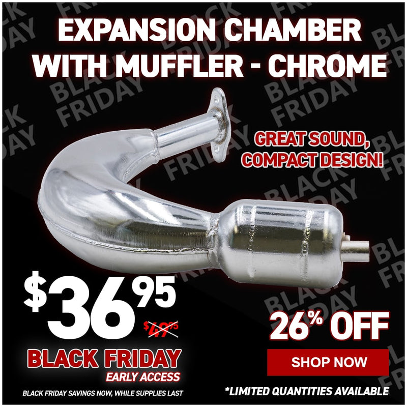 Expansion Chamber with Muffler - Chrome